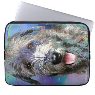 Colourful Irish Wolfhound Art Work Laptop Sleeve