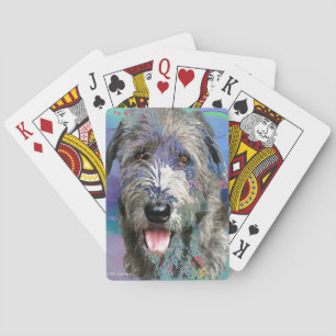 Colourful Irish Wolfhound Art Work Playing Cards