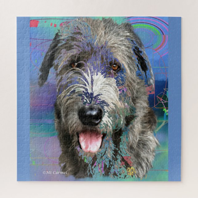 Colourful Irish Wolfhound Artwork Jigsaw Puzzle (Vertical)
