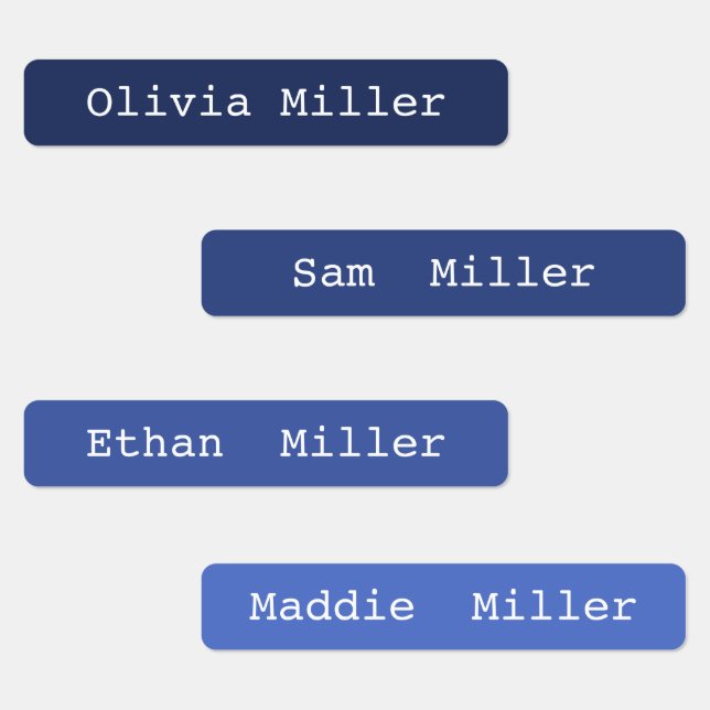 Colourful iron on name labels for school daycare (Group)