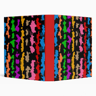 Colourful Irregular Abstract Design Black Binder