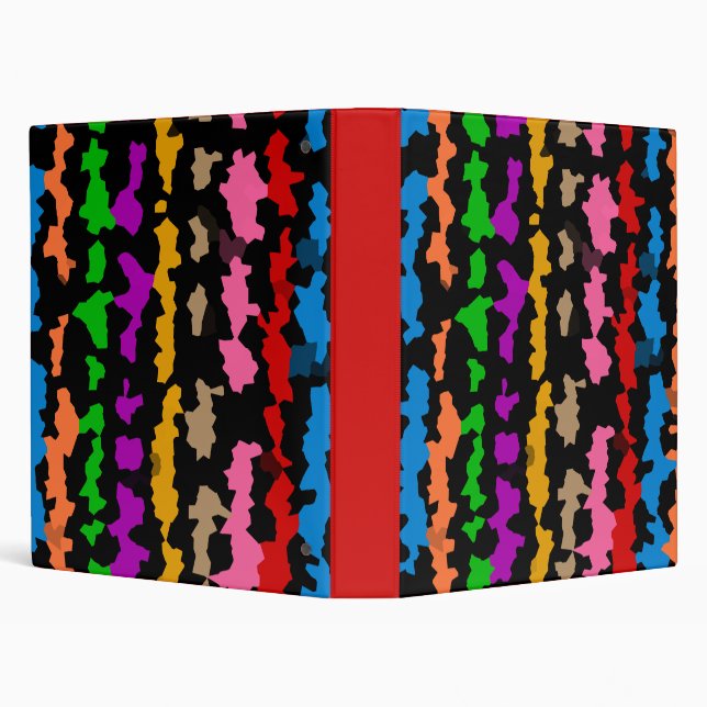 Colourful Irregular Abstract Design Black  Binder (Background)