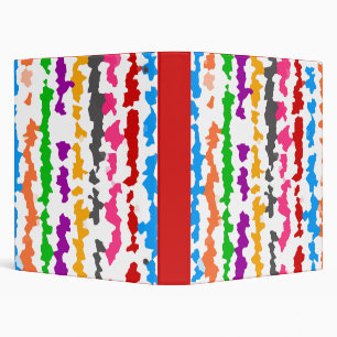 Colourful Irregular Abstract Design White Binder