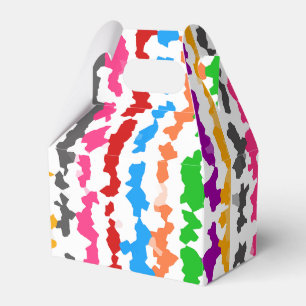 Colourful Irregular Abstract Design White Favor Box