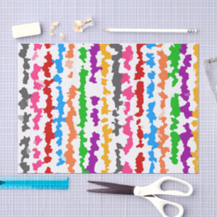 Colourful Irregular Abstract Design White Tissue Paper