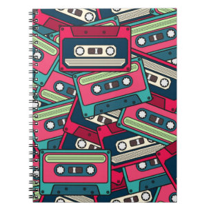 Colourful Irregular Seamless Cassette Pattern. Uni Notebook