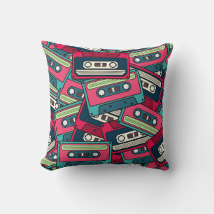 Colourful Irregular Seamless Cassette Pattern. Uni Throw Pillow