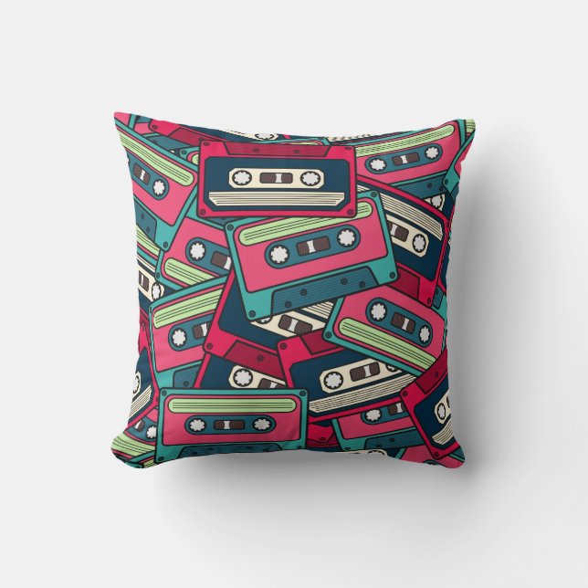 Colourful Irregular Seamless Cassette Pattern. Uni Throw Pillow (Front)