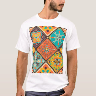 Colourful Islamic-inspired patchwork tile. T-Shirt
