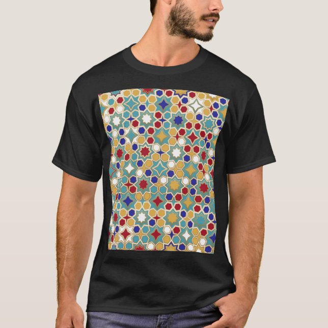 Colourful Islamic Mosaic Seamless Pattern T-Shirt (Front)