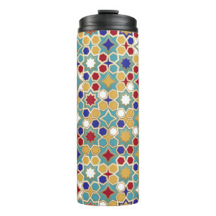 Colourful Islamic Mosaic Seamless Pattern Thermal Tumbler