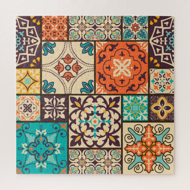 Colourful Islamic Patchwork: Vintage Tile. Jigsaw Puzzle (Vertical)