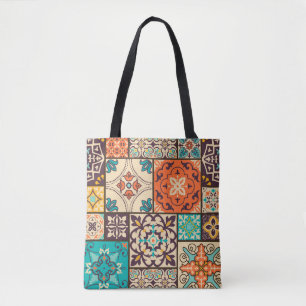 Colourful Islamic Patchwork: Vintage Tile. Tote Bag