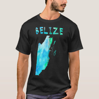 Colourful isolated Belize map in watercolor, Color T-Shirt