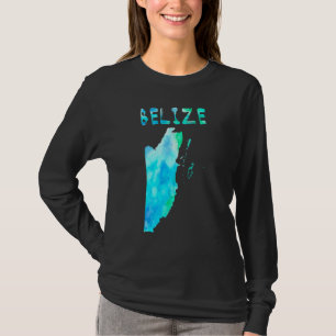 Colourful Isolated Belize Map In Watercolor Colorf T-Shirt