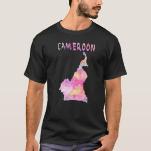 Colourful Isolated Cameroon Map In Watercolor Colo T-Shirt