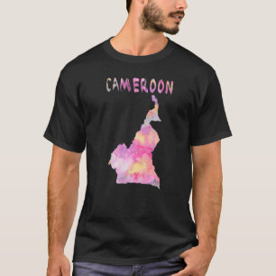 Colourful Isolated Cameroon Map In Watercolor Colo T-Shirt