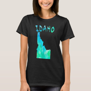 Colourful Isolated Idaho State Map In Watercolor T-Shirt