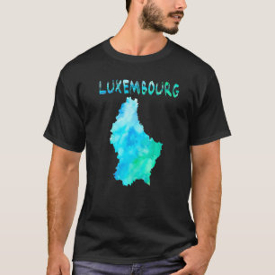 Colourful Isolated Luxembourg Map In Watercolor T-Shirt