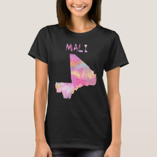 Colourful Isolated Mali Map In Watercolor Colourfu T-Shirt