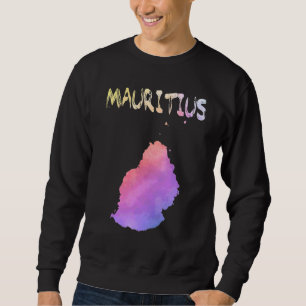 Colourful Isolated Mauritius Map In Watercolor 1 Sweatshirt