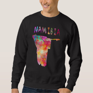 Colourful Isolated Namibia Map In Watercolor Color Sweatshirt