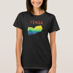 Colourful Isolated Yemen Map In Watercolor Colourf T-Shirt