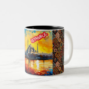 Colourful Istanbul Turkiye Souvenir Two-Tone Coffee Mug