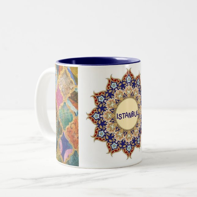 Colourful Istanbul Turkiye Souvenir Two-Tone Coffee Mug (Front Left)