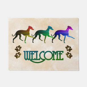 Colourful Italian Greyhounds Doormat