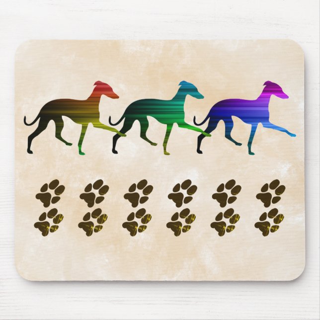 Colourful Italian Greyhounds Mouse Pad (Front)