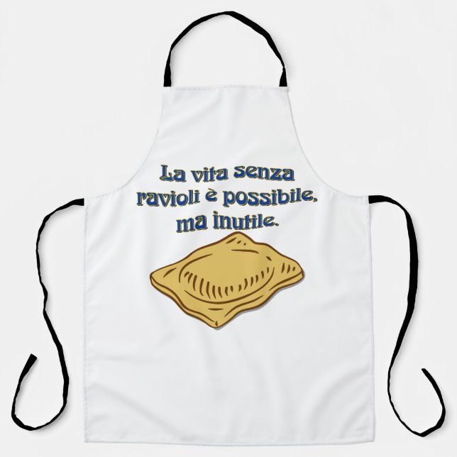 Colourful italian La vita senza raviol e possible Apron (Front)