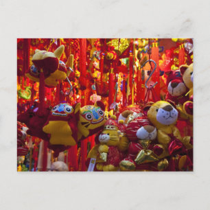 Colourful items for sale in a shop in Hong Kong Postcard