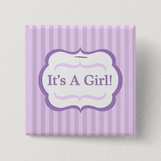 Colourful It's A Girl! Announcement 2 Inch Square Button