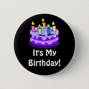 Colourful It's My Birthday Trendy Pin Button