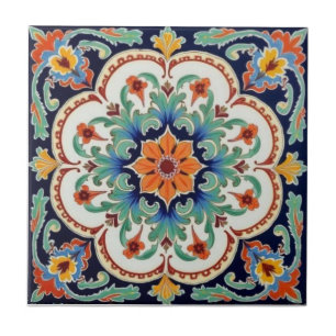Colourful Iznik Persian Turkish Handpainted Repro Tile