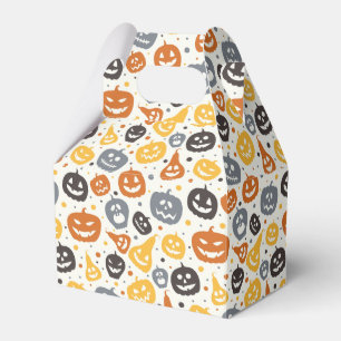 Colourful Jack-O'-Lantern Faces Pattern Favor Box