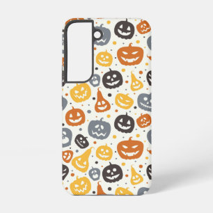 Colourful Jack-O'-Lantern Faces Pattern Samsung Galaxy Case