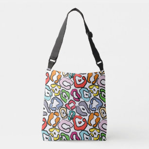 Colourful Jaguar Skin Background Crossbody Bag