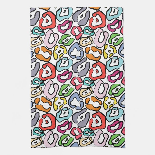 Colourful Jaguar Skin Background Kitchen Towel (Vertical)