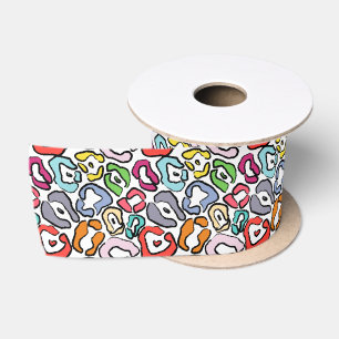 Colourful Jaguar Skin Background Satin Ribbon