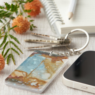 Colourful Jasper Stone Pattern Keychain