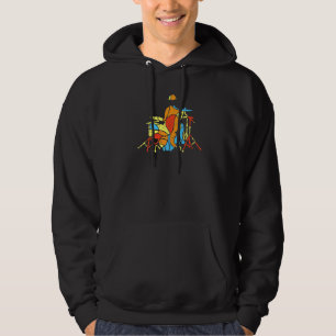 Colourful Jazz Drummer Modern Style Hoodie