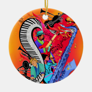 Colourful Jazz Music Art Ornament Gift