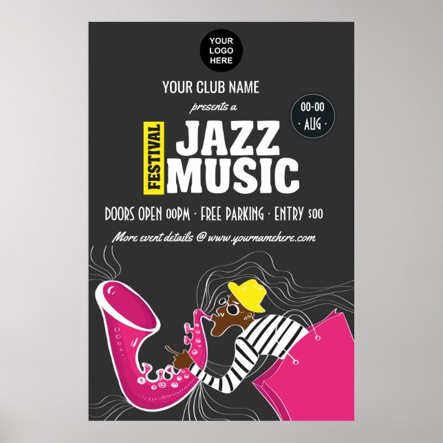 Colourful Jazz Music Festival add logo personalize Poster (Front)