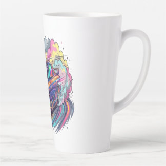 Colourful JDM Sports Car Drifting Neon Tire Smoke Latte Mug