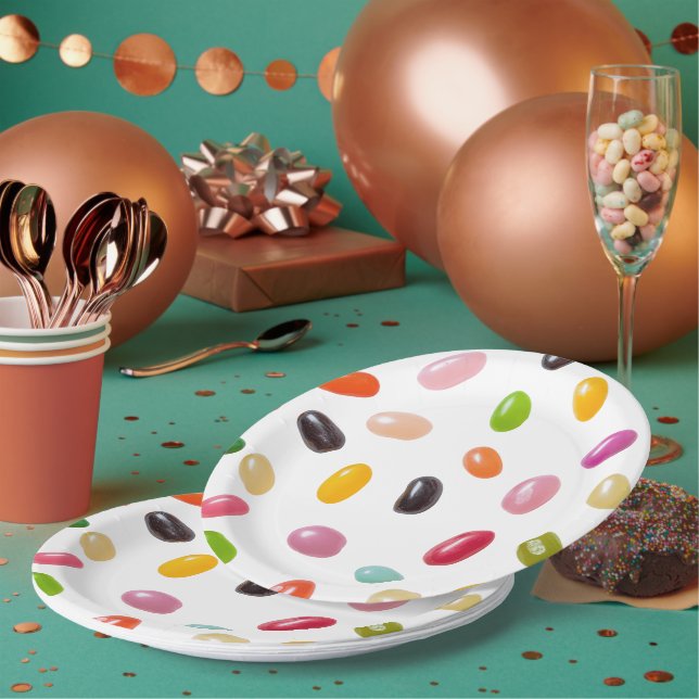 Colourful Jelly Bean Candy Pattern Paper Plate (Multi)