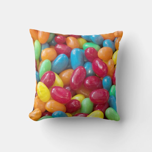 Colourful Jelly Beans Throw Pillow (Front)