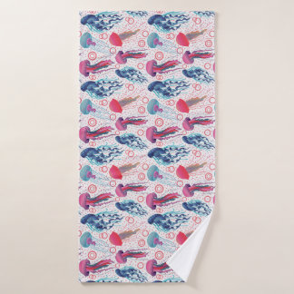 Colourful Jelly fishes Bath Towel