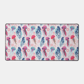 Colourful Jelly fishes Desk Mat